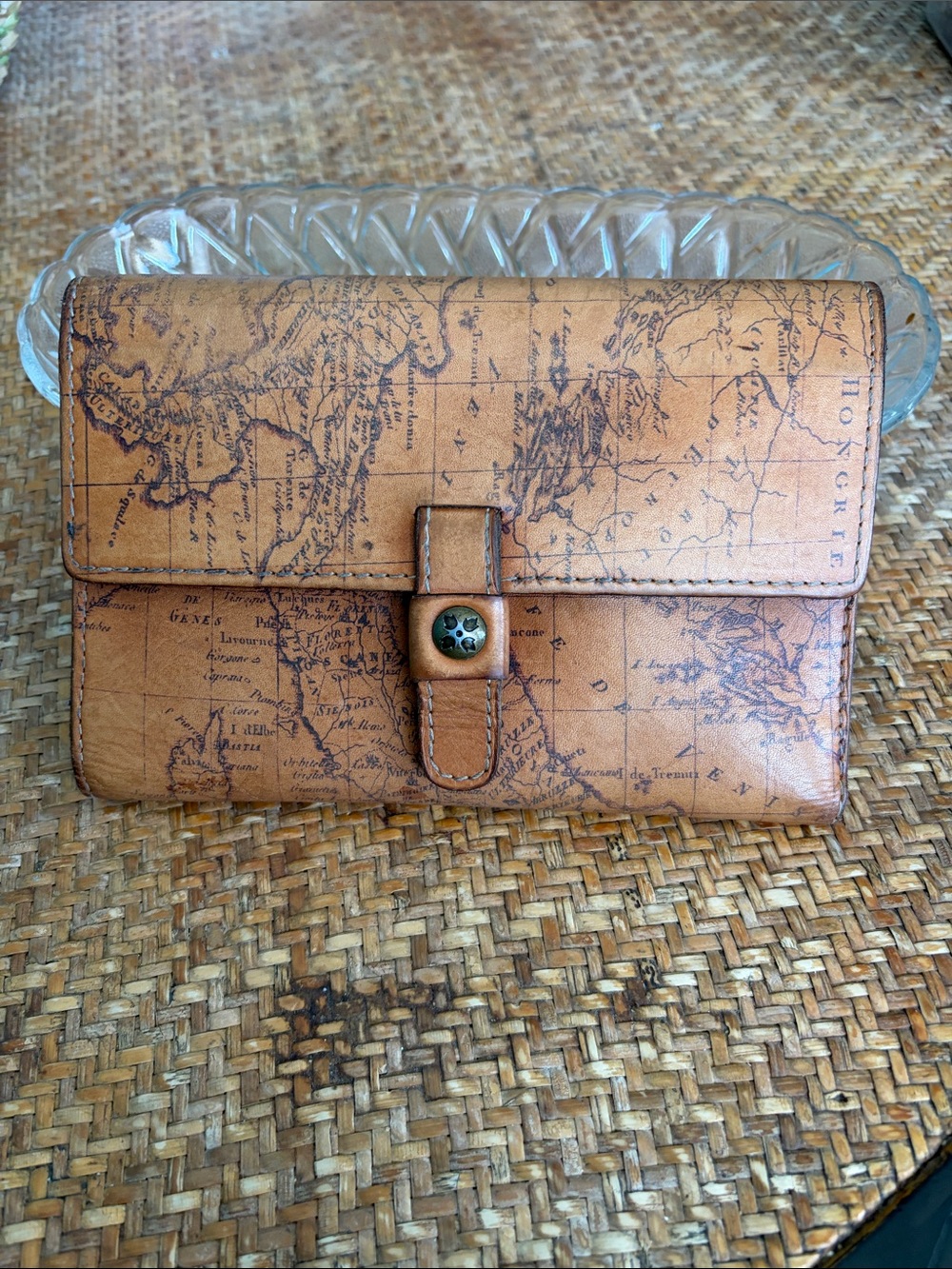 Patricia Nash Large Map Print Leather Wallet